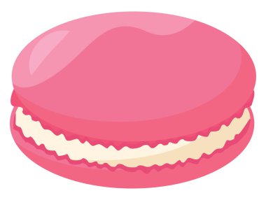 Pembe makaron, illüstrasyon, beyaz arkaplanda vektör.