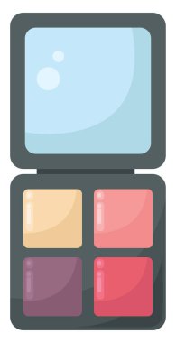 Makyaj rengi paleti, illüstrasyon, beyaz arkaplan üzerindeki vektör.