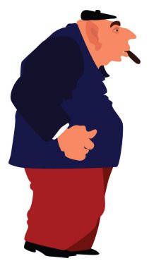 Purolu adam, illüstrasyon, beyaz arka planda vektör.