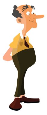 Büyük burunlu adam, illüstrasyon, beyaz arka plan üzerinde vektör.