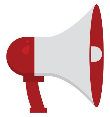 Megafon, illüstrasyon, beyaz arka plan üzerinde vektör.