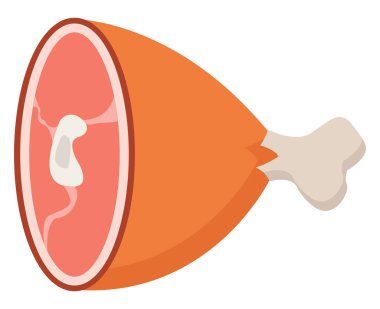 Et yemeği, illüstrasyon, beyaz arkaplanda vektör.