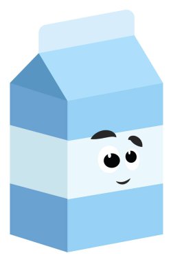 Tetra paketinde süt, illüstrasyon, beyaz arka planda vektör.