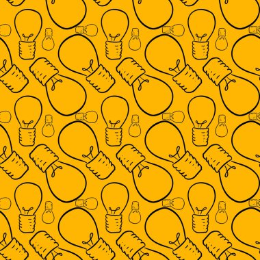 Ampul deseni, illüstrasyon, beyaz arkaplan üzerindeki vektör.