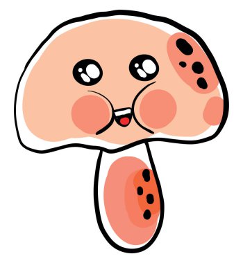 Pembe mantar, illüstrasyon, beyaz arkaplanda vektör.