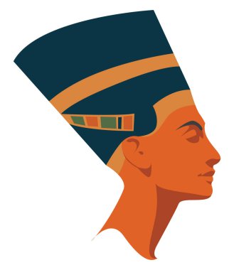 Nefertiti, illüstrasyon, beyaz arka plan vektör.