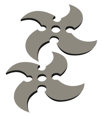 Shuriken bıçağı, illüstrasyon, beyaz arkaplanda vektör.