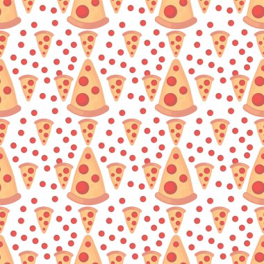 Pizza dilimleri, illüstrasyon, beyaz arkaplanda vektör.