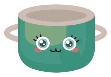 Yeşil kap, illüstrasyon, beyaz arkaplanda vektör.