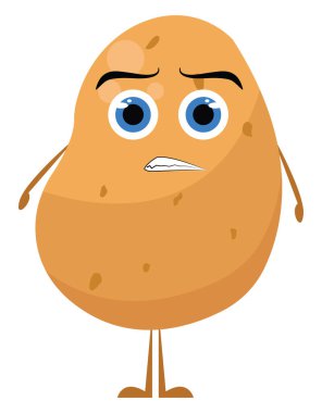 Kızgın patates, illüstrasyon, beyaz arka planda vektör.