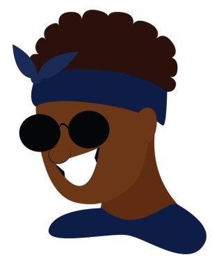 Gözlüklü, resimli, beyaz arkaplanda vektör.