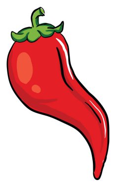 Kırmızı biber, illüstrasyon, beyaz arkaplanda vektör.