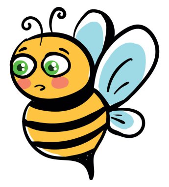 Üzgün arı, illüstrasyon, beyaz arkaplanda vektör.