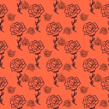 Gül deseni, illüstrasyon, beyaz arkaplan üzerindeki vektör.