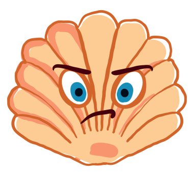 Kızgın kabuk, illüstrasyon, beyaz arkaplan üzerindeki vektör.