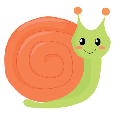 Turuncu salyangoz, illüstrasyon, beyaz arkaplanda vektör.