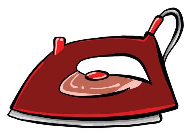 Kırmızı ütü, illüstrasyon, beyaz arkaplanda vektör.