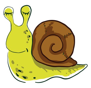 Uyuyan salyangoz, illüstrasyon, beyaz arka plan üzerinde vektör.