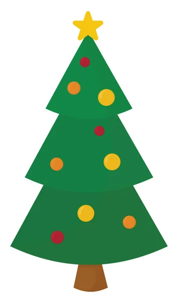 Vánoční Stromek Ilustrace Vektor Bílém Pozadí — Stockový vektor