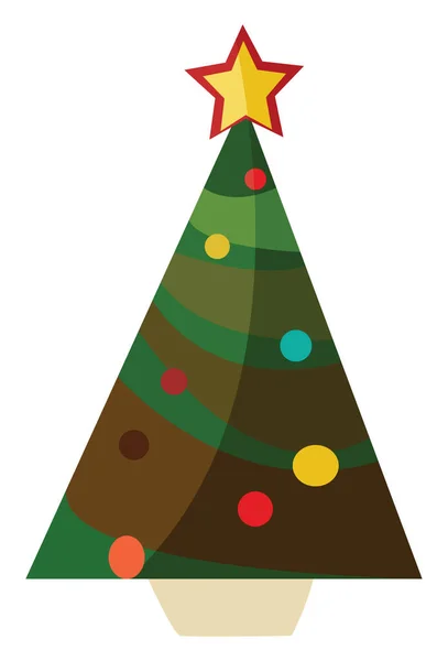 Árbol Navidad Plano Ilustración Vector Sobre Fondo Blanco — Vector de stock