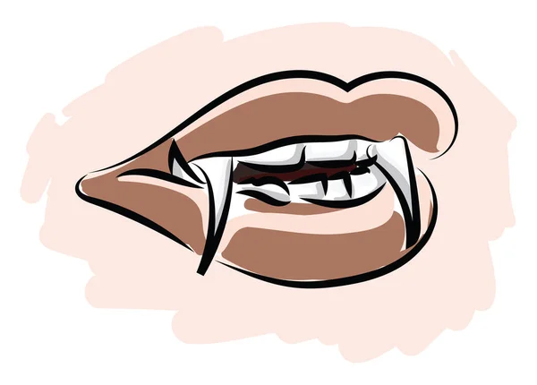 Vampire Mouth Illustration Vector White Background — Stock Vector
