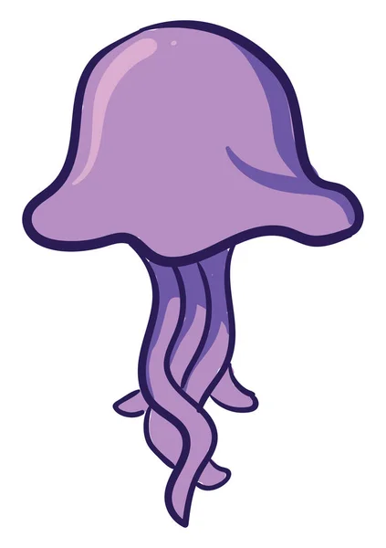 Фіолетова Медуза Ілюстрація Вектор Білому Тлі — стоковий вектор