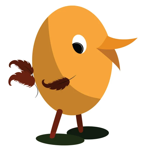 Uccello Arancione Illustrazione Vettore Sfondo Bianco — Vettoriale Stock
