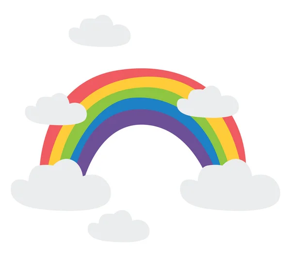 Arco Iris Cielo Ilustración Vector Sobre Fondo Blanco — Vector de stock