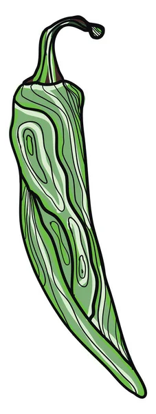 Pepe Verde Illustrazione Vettore Sfondo Bianco — Vettoriale Stock