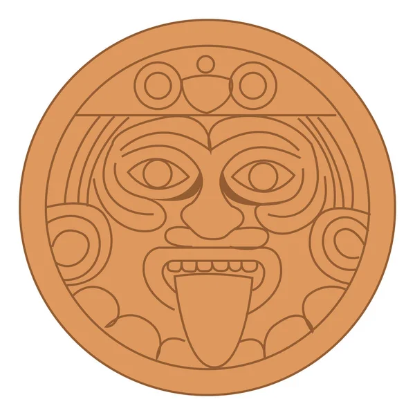 Antica Maya Illustrazione Vettore Sfondo Bianco — Vettoriale Stock