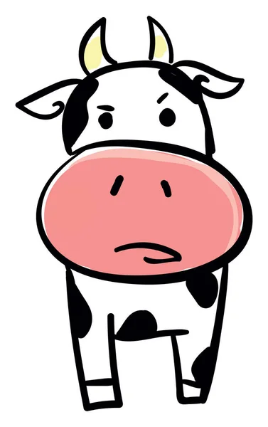 怒っている牛 イラスト 白い背景のベクトル — ストックベクタ