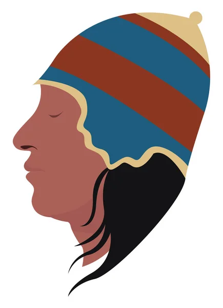 Azteekse Man Illustratie Vector Witte Achtergrond — Stockvector