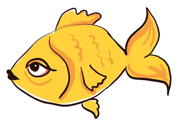 黄色い魚 イラスト 白い背景のベクトル — ストックベクタ