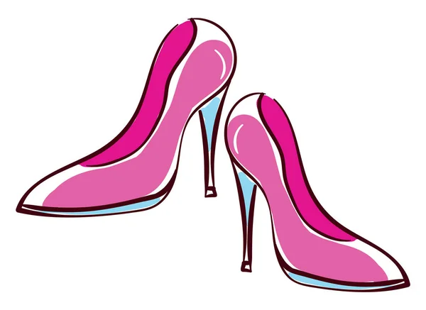 Zapatos Mujer Rosa Ilustración Vector Sobre Fondo Blanco — Vector de stock
