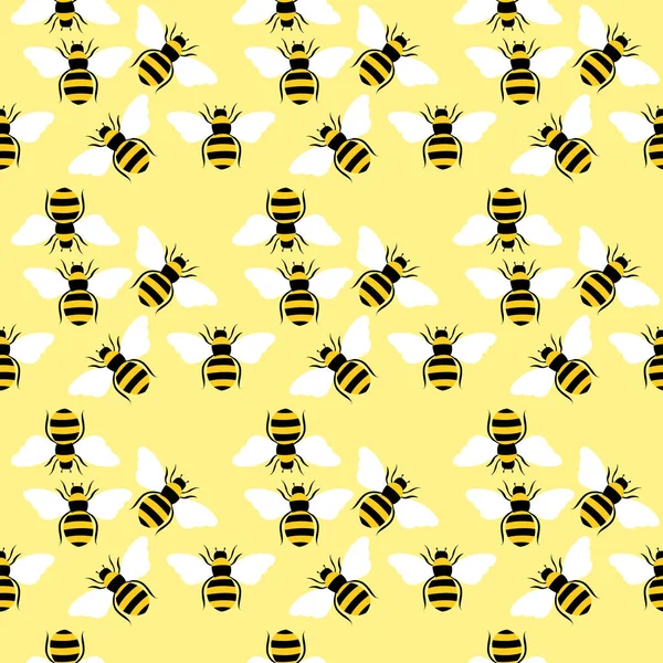 Bee Pattern Illustration Vector White Background — Stock Vector