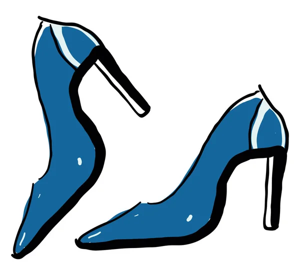 蓝色女人的高跟鞋 白色背景上的矢量 — 图库矢量图片