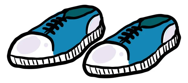 Blue Sneakers Illustration Vector White Background — Stock Vector