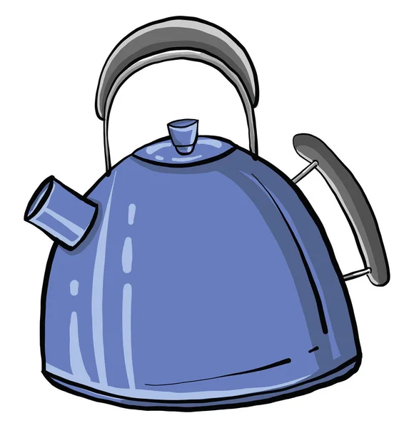 Blauwe Theepot Illustratie Vector Witte Achtergrond — Stockvector