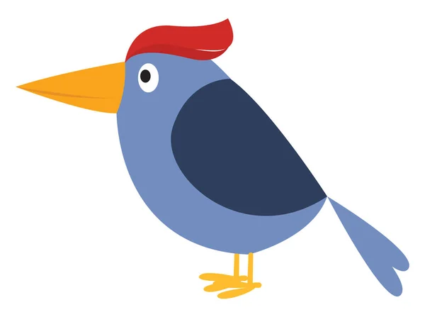 Oiseau Bleu Illustration Vecteur Sur Fond Blanc — Image vectorielle