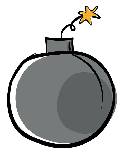 Bomba Grigia Illustrazione Vettore Sfondo Bianco — Vettoriale Stock