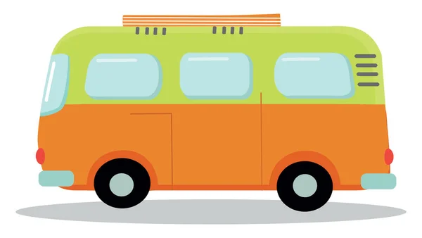 Mini Bus Illustratie Vector Witte Achtergrond — Stockvector