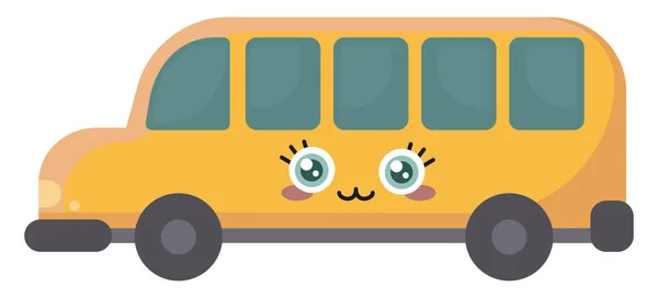 Autobús Escolar Ilustración Vector Sobre Fondo Blanco — Vector de stock