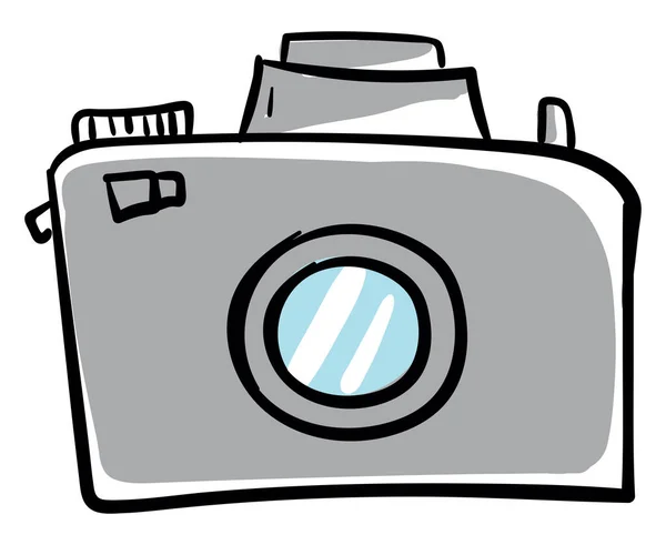 Fényképezőgép Rajz Illusztráció Vektor Fehér Háttér — Stock Vector