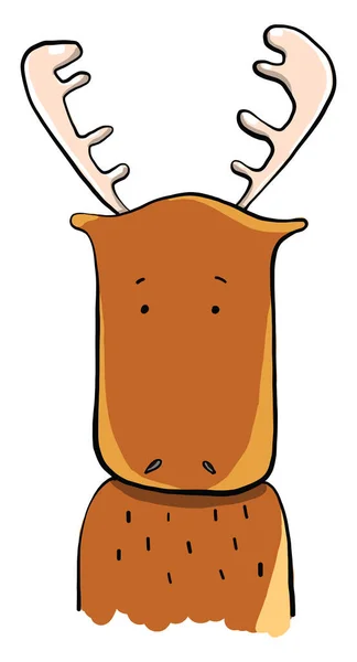 Cartoon Deer Illustration Vector White Background — Stock Vector