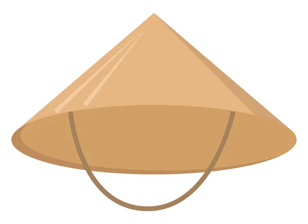 Chinesischer Hut Illustration Vektor Auf Weißem Hintergrund — Stockvektor