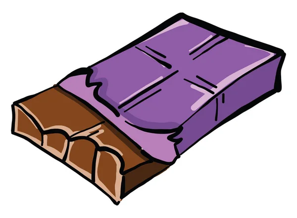 Barra Chocolate Ilustración Vector Sobre Fondo Blanco — Vector de stock