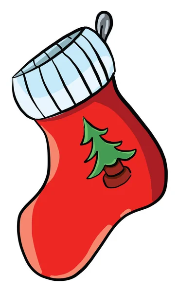 Christmas Sock Illustration Vector White Background — Stock Vector