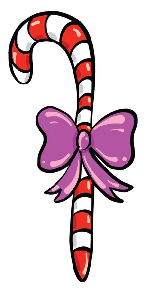 Candy Cane Bow Illustration Vector White Background — 图库矢量图片