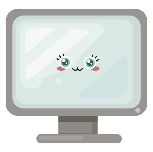 Monitor Ordenador Ilustración Vector Sobre Fondo Blanco — Archivo Imágenes Vectoriales