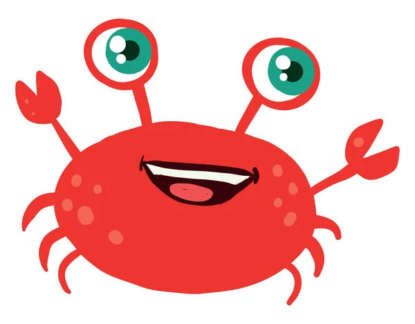 Flat Red Crab Illustration Vector White Background — 图库矢量图片